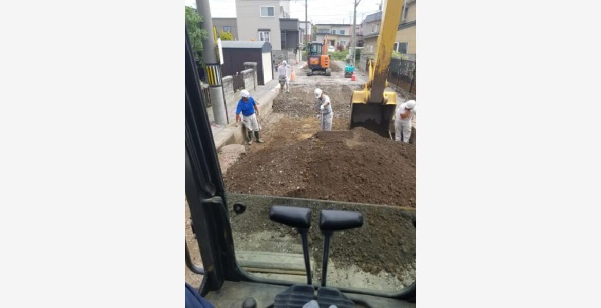 旭川市新富　道路改修工事