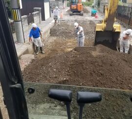 旭川市新富　道路改修工事